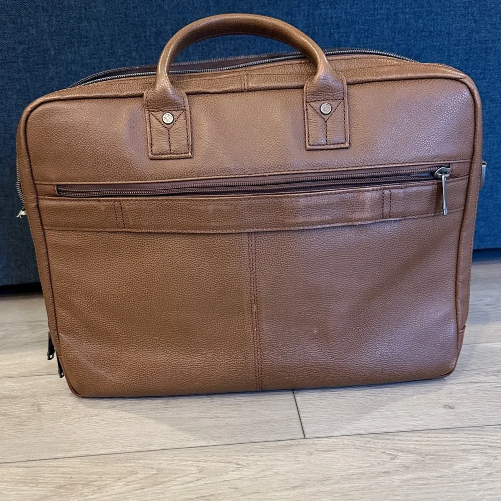 Samsonite Tan Leather Briefcase - Picture 3 of 10